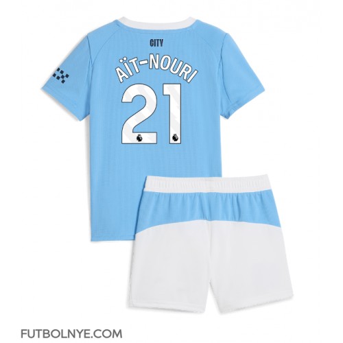 Camiseta Manchester City Rayan Ait-Nouri #21 Primera Equipación para niños 2025-26 manga corta (+ pantalones cortos)